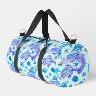 Mermaid Purple Fairy Creature Duffle Bag