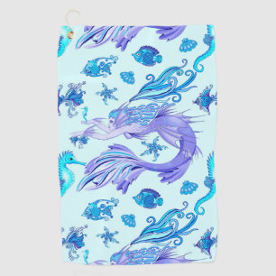 Mermaid Purple Fairy Creature Golf Towel