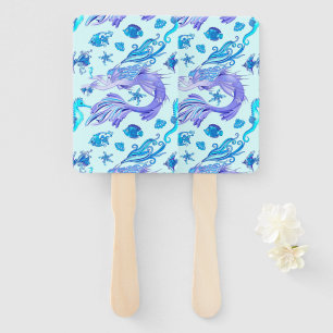 Mermaid Purple Fairy Creature Hand Fan