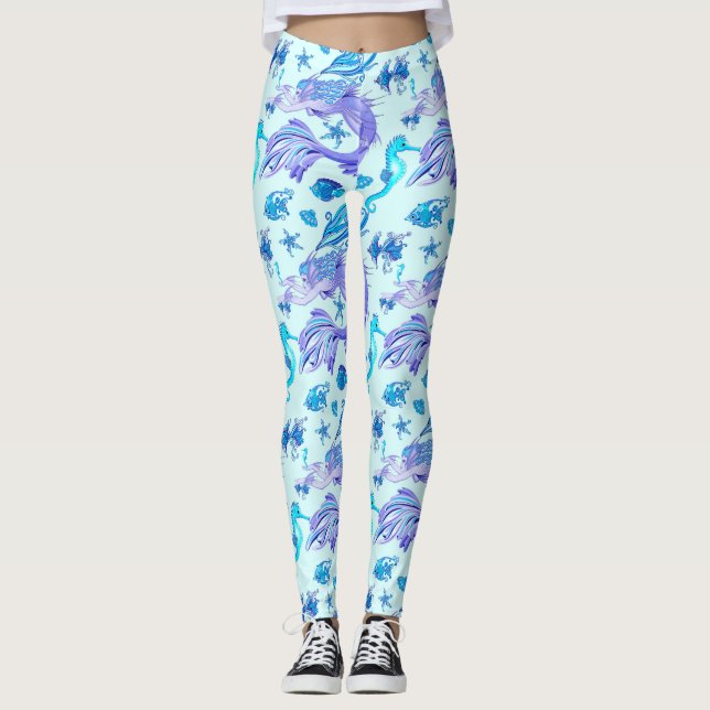 Mermaid Purple Fairy Creature Leggings (Front)