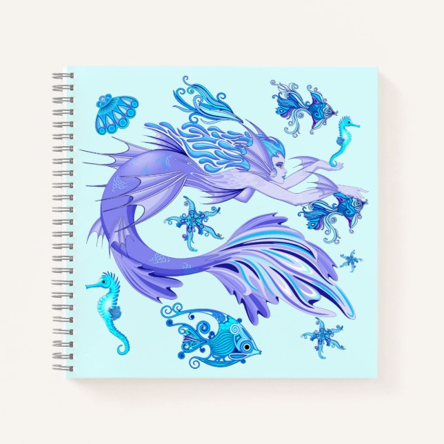 Mermaid Purple Fairy Creature Notebook (Front)