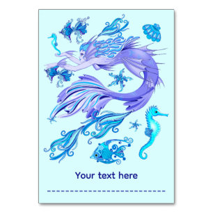 Mermaid Purple Fairy Creature Table Number