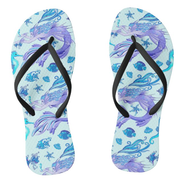 Mermaid Purple Fairy Creature Thongs (Footbed)