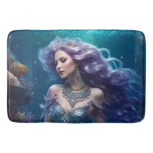 Mermaid Purple Hair Bath Mat