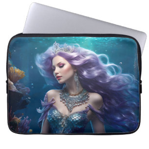 Mermaid Purple Hair Laptop Sleeve