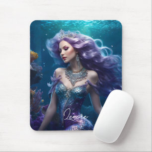 Mermaid Purple Hair Mouse Pad