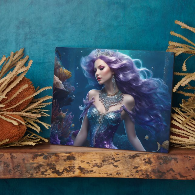 Mermaid Purple Hair Plaque (Side)