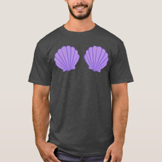 Mermaid Purple Seashell Bra Cartoon family T-Shirt