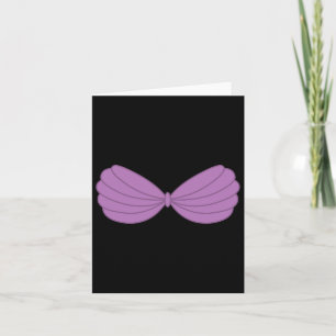 Mermaid Purple Seashell Bra Cartoon Graphic Card