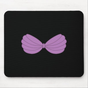 Mermaid Purple Seashell Bra Cartoon Graphic Mouse Pad