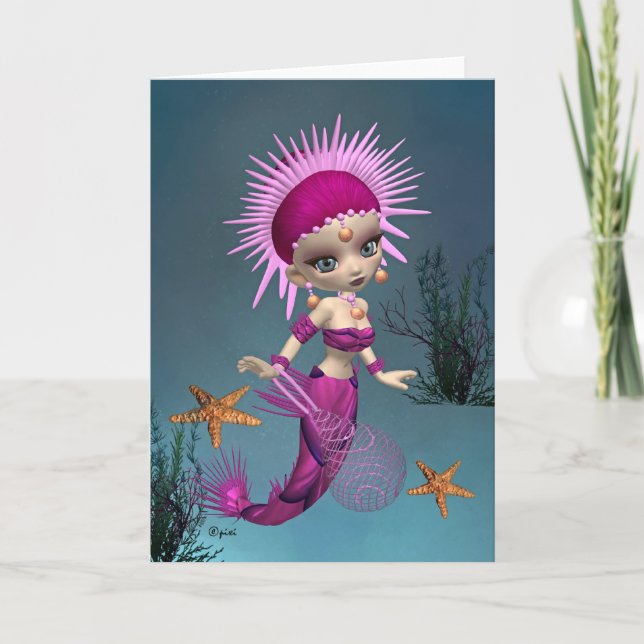 Mermaid Queen Greeting Card (Front)