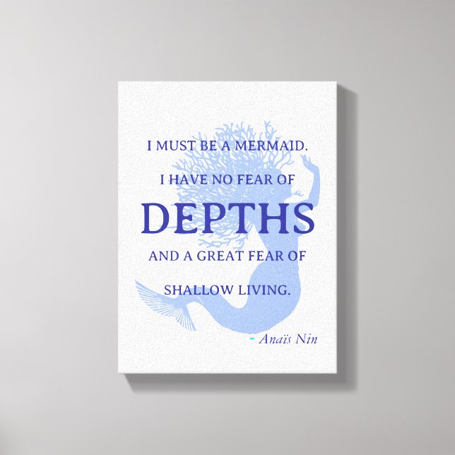 Mermaid Quote Canvas Print (Front)