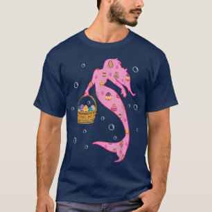 Mermaid Rabbit Bunny Easter Egg Hunt Cute Girls  T-Shirt