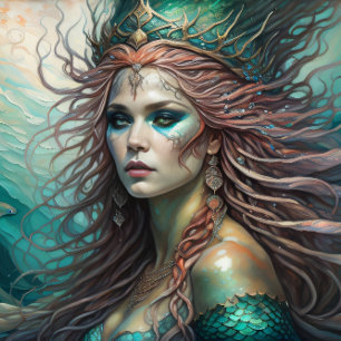 Mermaid Red Hair Queen v1 Tissue Paper