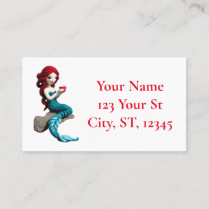 Mermaid Relaxing With Beverage Thunder_Cove  Business Card
