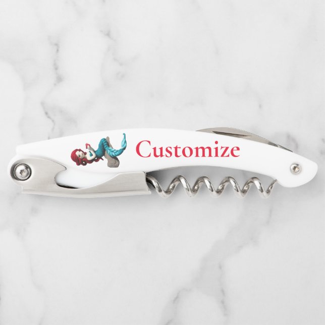 Mermaid Relaxing With Beverage Thunder_Cove  Corkscrew (Front)