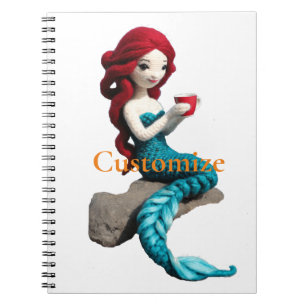 Mermaid Relaxing With Beverage Thunder_Cove  Notebook