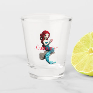Mermaid Relaxing With Beverage Thunder_Cove Shot Glass