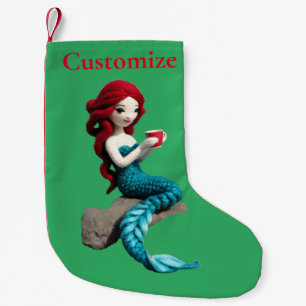 Mermaid Relaxing With Beverage Thunder_Cove  Small Christmas Stocking