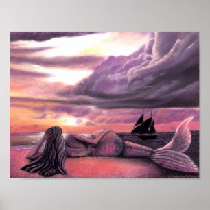 Mermaid Rendezvous 8.5 x 11 Poster