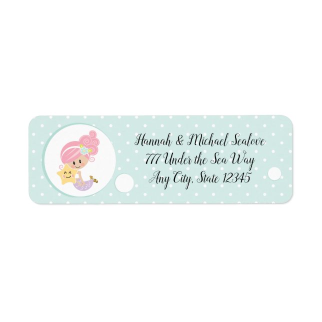 Mermaid Return Address Labels Light Skin (Front)