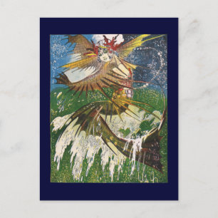 Mermaid Riding a Wave Postcard