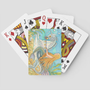 Mermaid Riding Merhorse Unicorn DECK OF CARDS