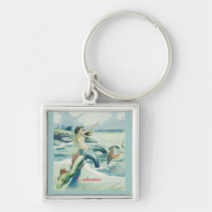 Mermaid Riding Sea Serpent Thunder_Cove Key Ring
