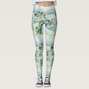 Mermaid Riding Sea Serpent Thunder_Cove   Leggings