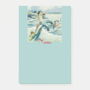 Mermaid Riding Sea Serpent Thunder_Cove Post-it Notes