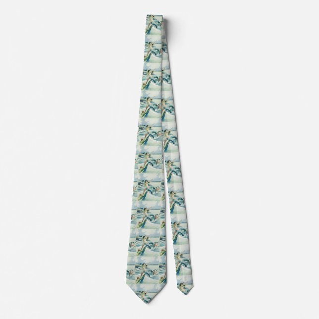 Mermaid Riding Sea Serpent Thunder_Cove   Tie (Front)