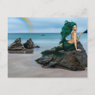 Mermaid Rock Beach Landscape Postcard