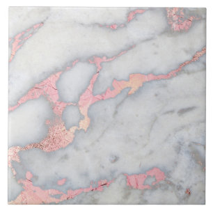 Mermaid Rosegold Glitter Marble Ceramic Tile
