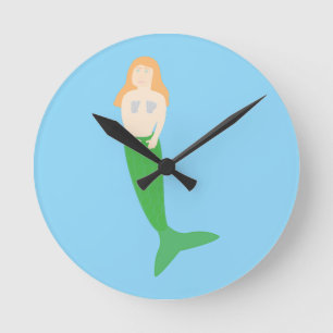 Mermaid Round Clock