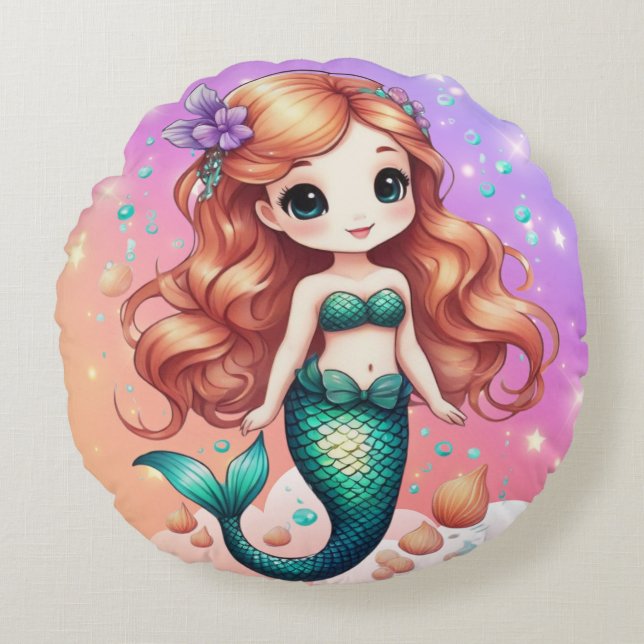mermaid round cushion (Front)