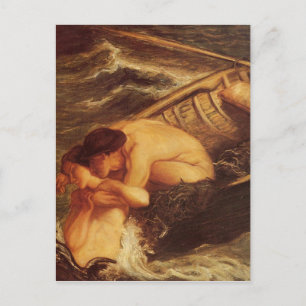 Mermaid & Sailor at Sea Postcard