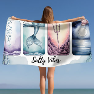 Mermaid Salty Vibes – Summer Ocean Aesthetic Beach Towel