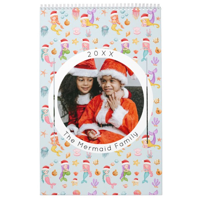 Mermaid Santa Christmas Photo Calendar (Cover)
