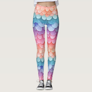 Mermaid Scale Colourful Pattern Leggings