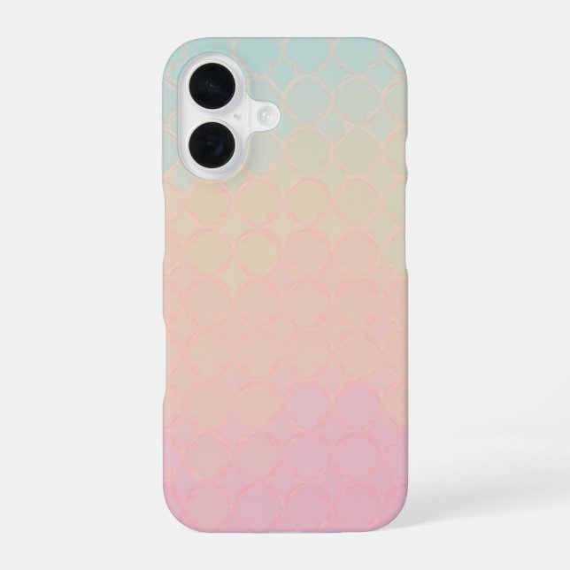 Mermaid Scale Gradient Geometric Pattern iPhone 16 Case (Back)
