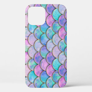 Mermaid Scale Japanese Watercolor Pattern iPhone 12 Case