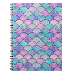 Mermaid Scale Japanese Watercolor Pattern Notebook