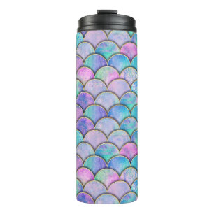 Mermaid Scale Japanese Watercolor Pattern Thermal Tumbler