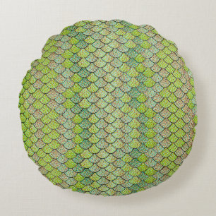 Mermaid Scale Pattern Round Cushion