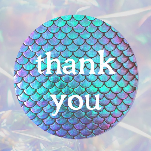 mermaid scale pattern thank you classic round sticker (Creator Uploaded)