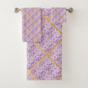 MERMAID SCALE PURPLE PATTERN BATHROOM TOWEL SET