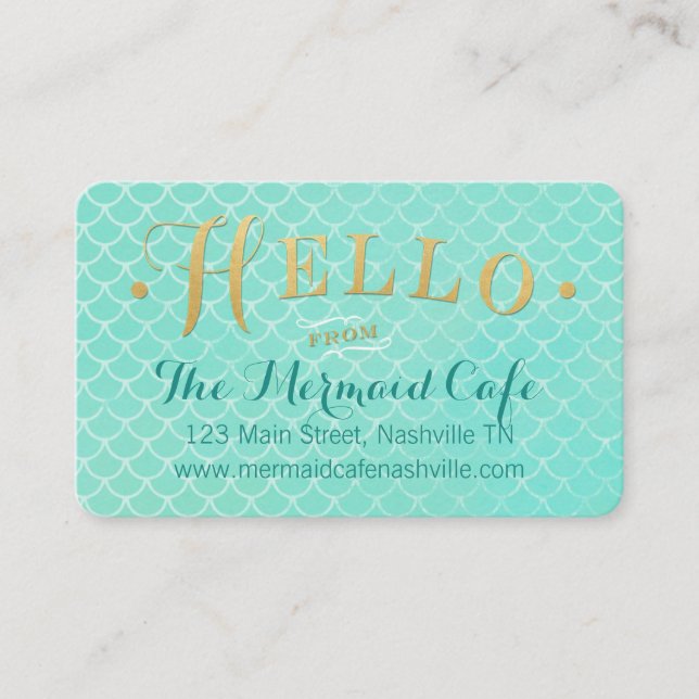 Mermaid Scales and Gold Business Card (Front)