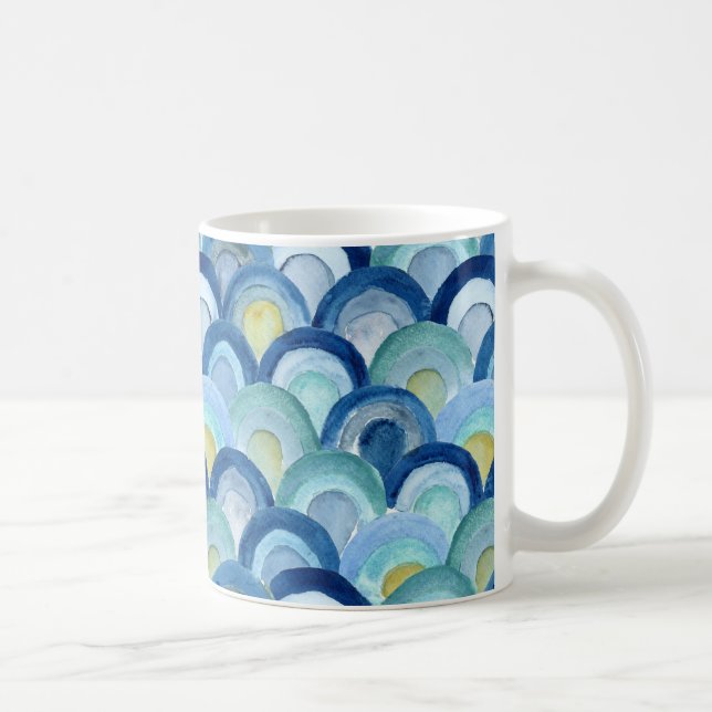 Mermaid Scales and Sea Glass Waves Mug (Right)