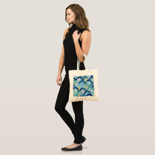Mermaid Scales and Sea Glass Waves Tote Bag