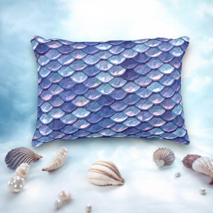 Mermaid Scales Blue accent pillow